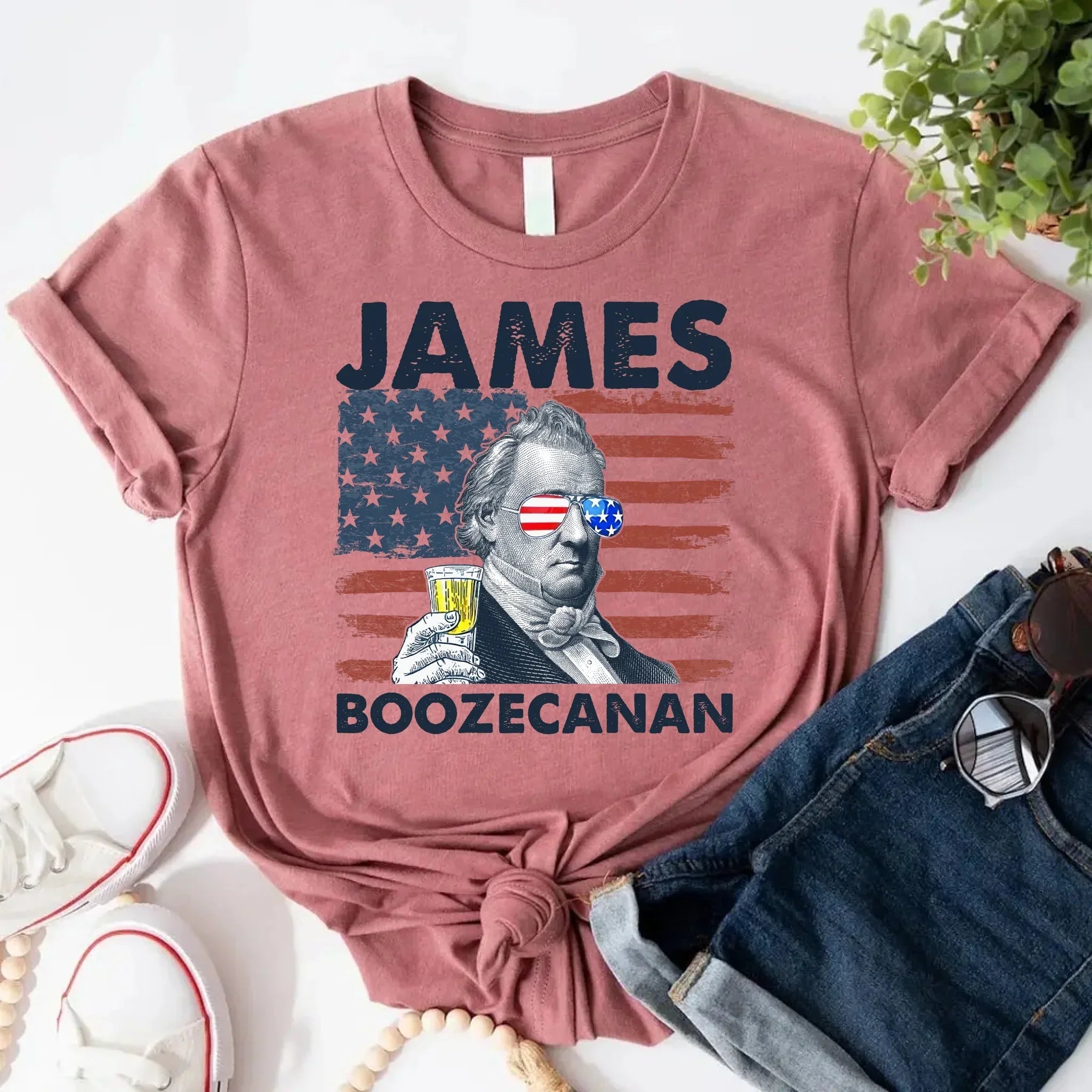 James Boozecanan 4th of July Shirt โ Funny Presidential Drinking Tee