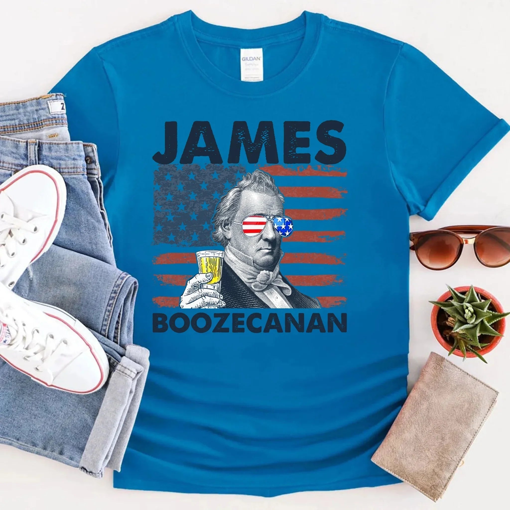 James Boozecanan 4th of July Shirt โ Funny Presidential Drinking Tee