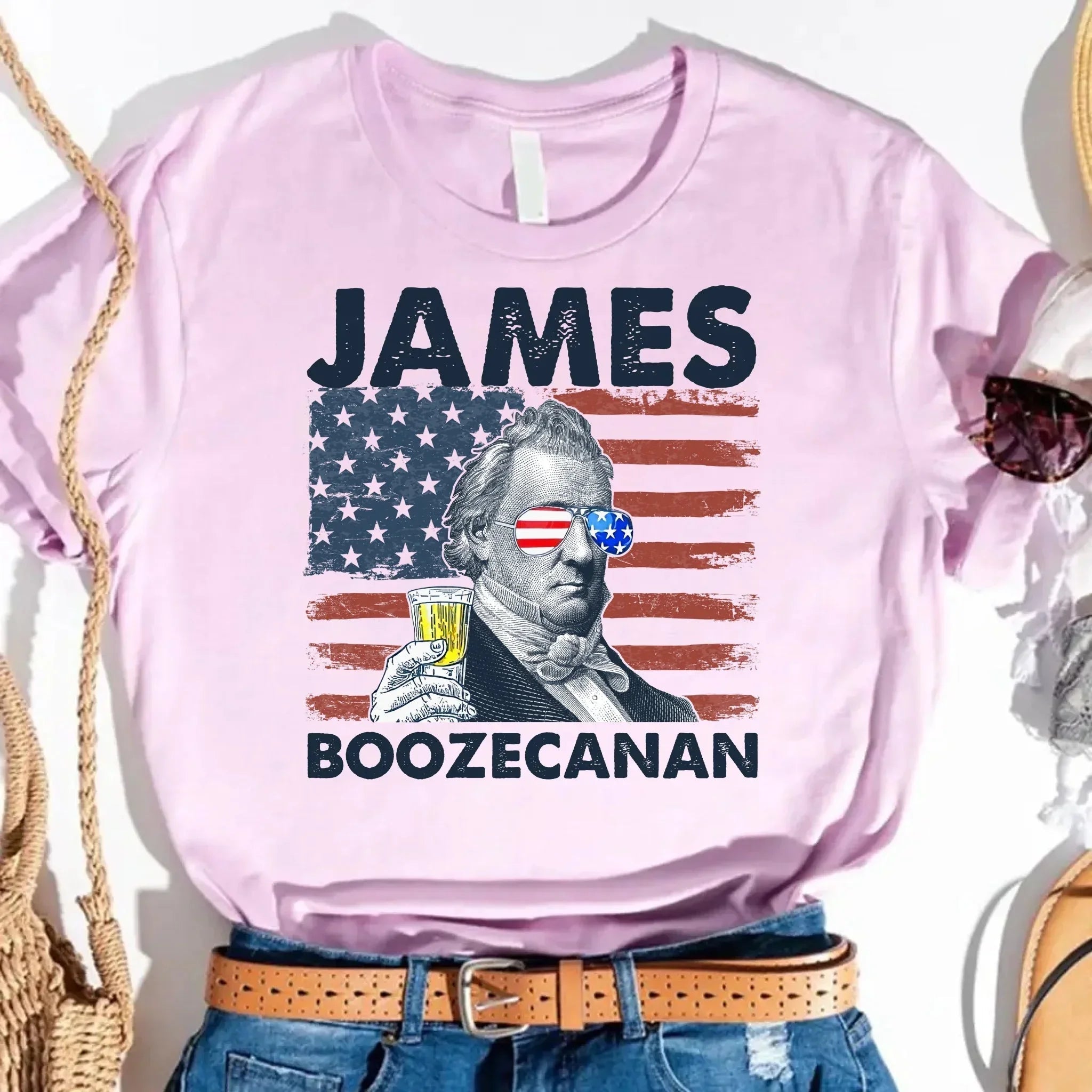 James Boozecanan 4th of July Shirt โ Funny Presidential Drinking Tee