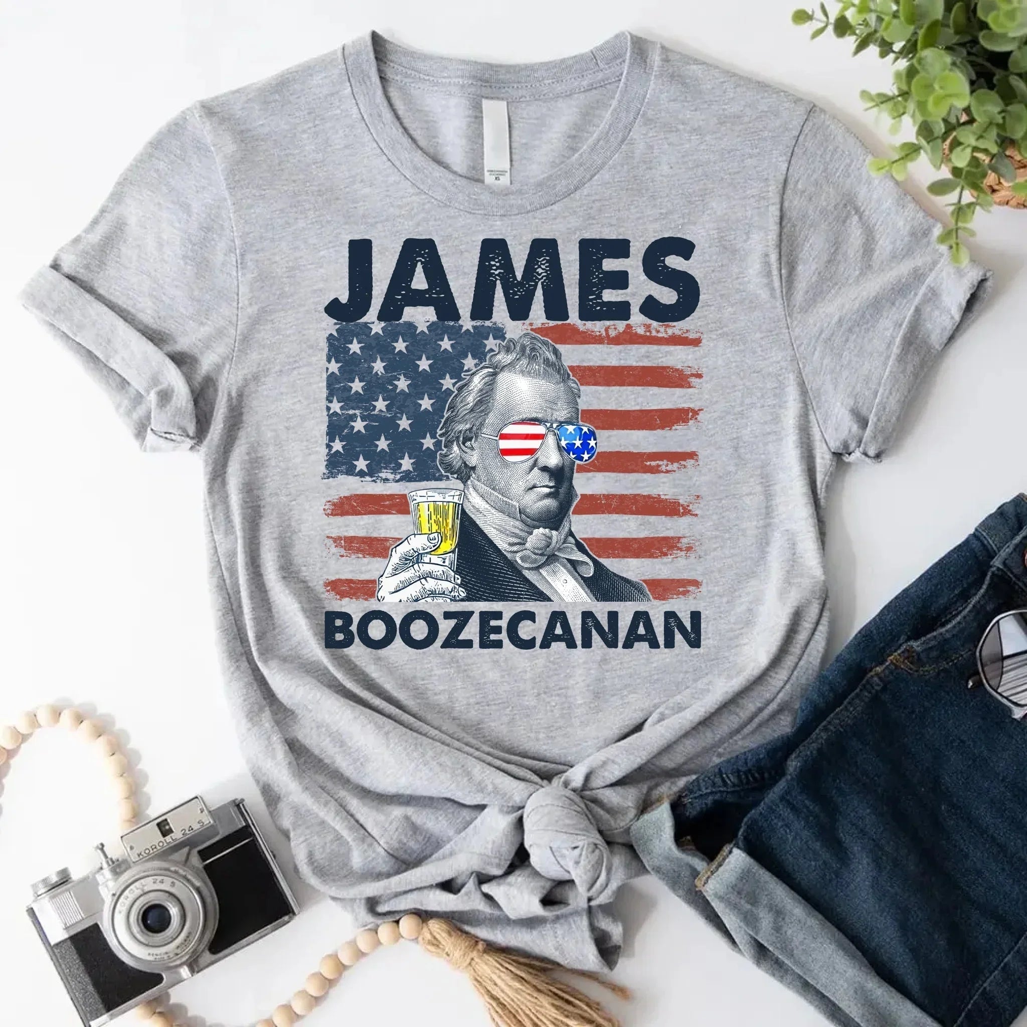 James Boozecanan 4th of July Shirt โ Funny Presidential Drinking Tee