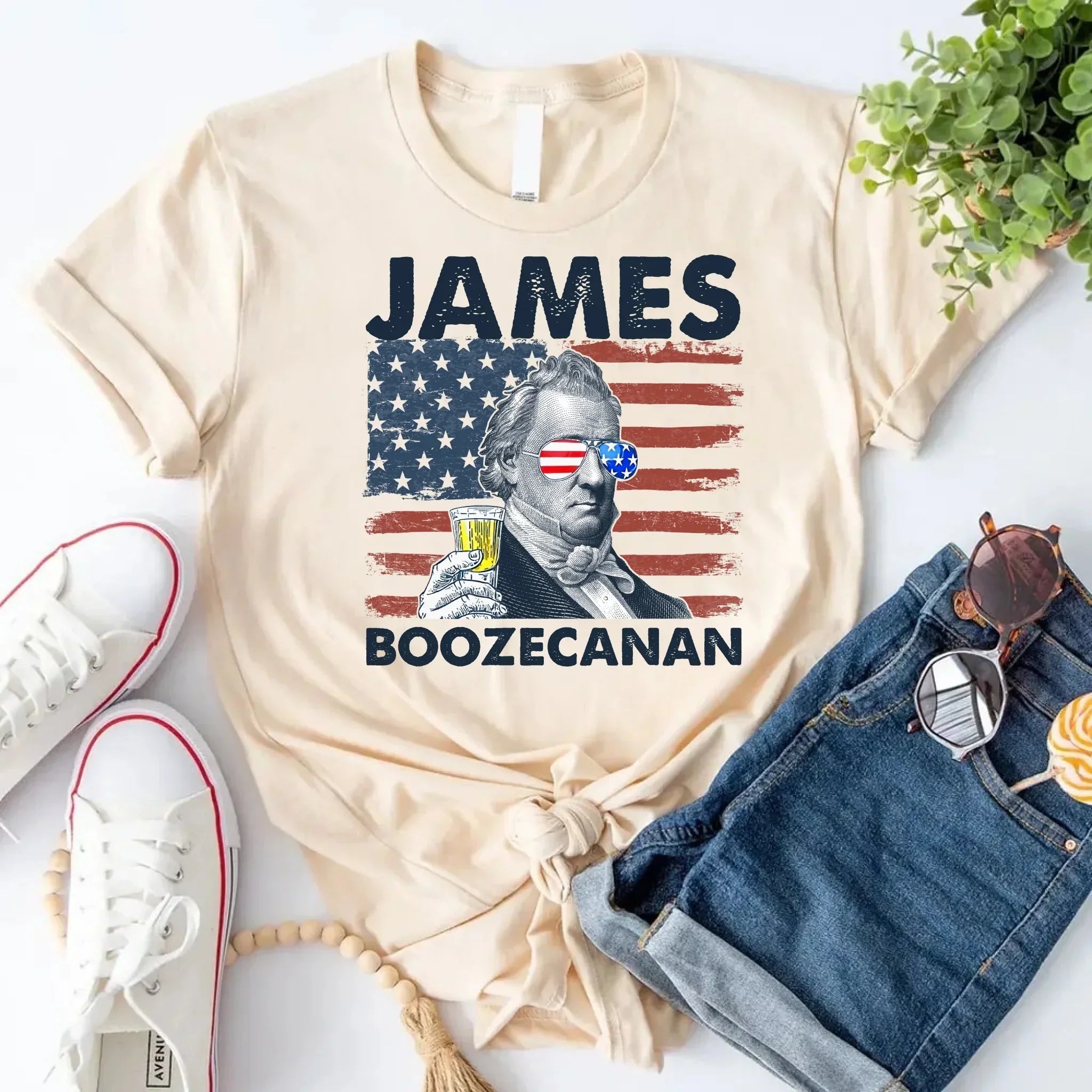 James Boozecanan 4th of July Shirt โ Funny Presidential Drinking Tee
