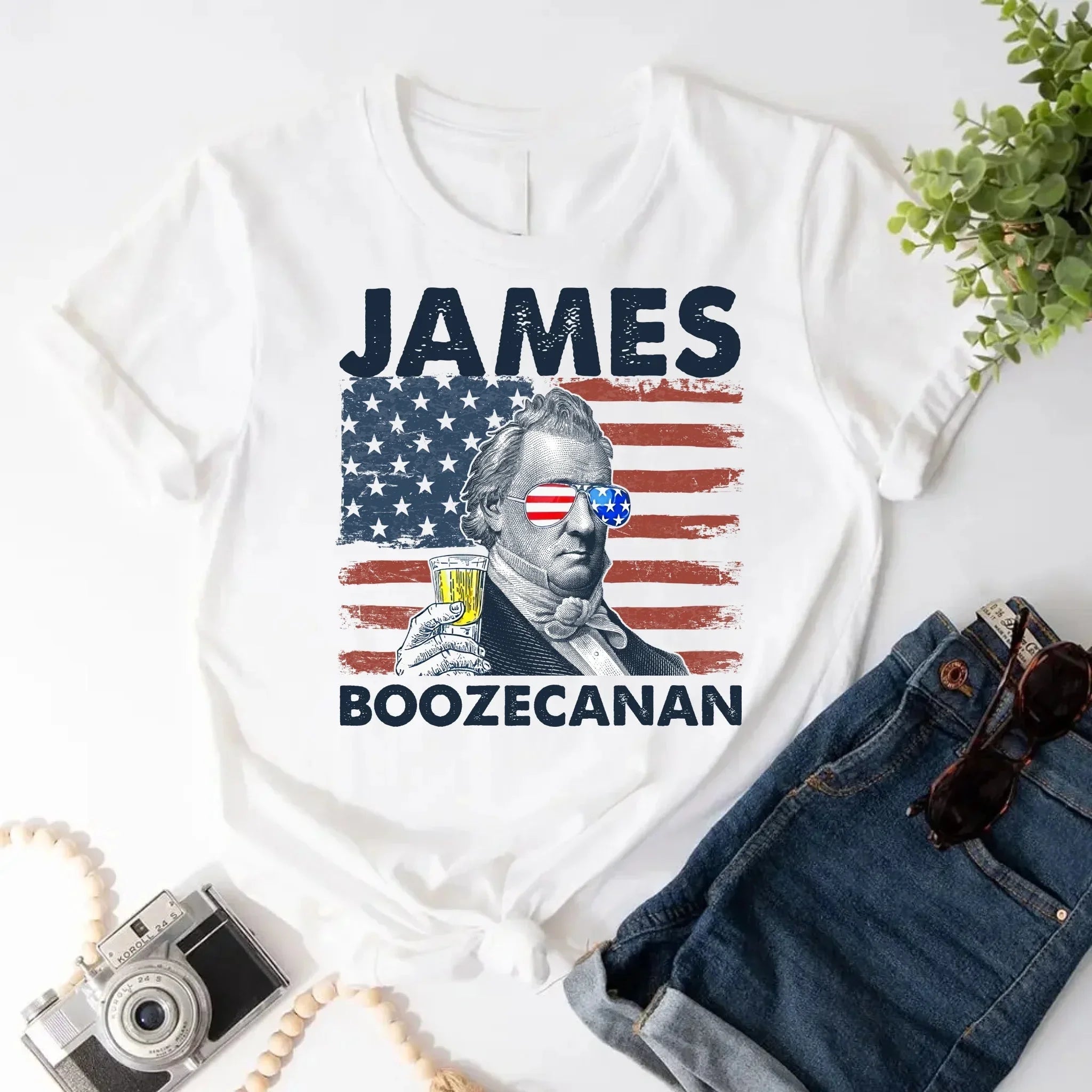 James Boozecanan 4th of July Shirt โ Funny Presidential Drinking Tee