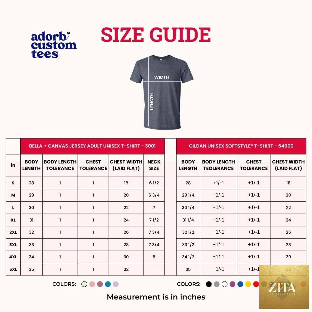Source size chart for Adorb Custom Tees 4th of July patriotic T-shirt celebrating freedom since 1776.