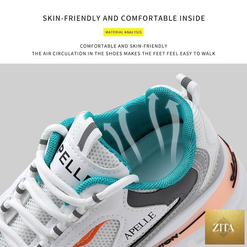 Women's Stevvex summer running shoes with breathable mesh, platform design, athletic casual style, suitable for walking, jogging, and training.