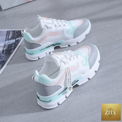 Women's Stevvex running shoes with breathable mesh, platform sole, sporty design, ideal for walking, gym, jogging, and fitness.