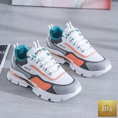 Women's Stevvex running shoes with breathable mesh, platform design, ideal for athletic, casual, gym, and jogging activities.