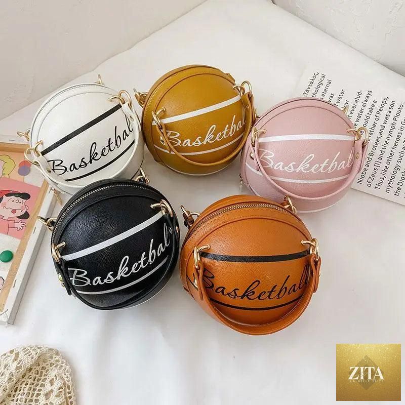 Stunning Ball Purses For Teenagers And Women Stylish Shoulder Bags, Crossbody Chain Hand Bags Personalit Leather Pink Basketball Bag For Females