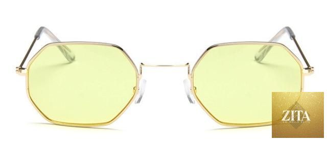Colorful hexagon sunglasses for women by Stevvex, featuring a lightweight stainless steel frame and UV-protective lenses.