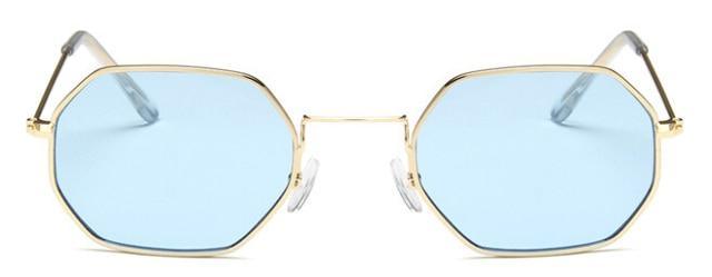 Stylish Hexagon Trendy Colorful Sunglasses For Women New Metal Luxury Summer Eyewear Women New Stainless Steel Lightweight Frame Cool Style Outdoor Travel UV Glasses