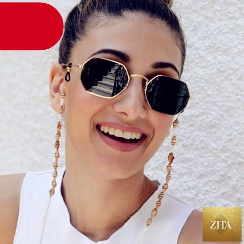 Stylish hexagon-shaped colorful women's sunglasses with a lightweight stainless steel frame, perfect for summer outdoor travel.