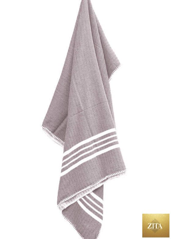 Gray Turkish towel bundle by Zita La Belle Elite, soft and lightweight Farm House Turkish towels without fringe, perfect for beach or bath
