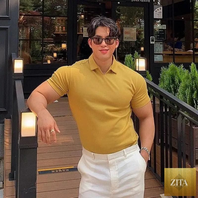 Stevvex men's summer casual polo T-shirt, short sleeve, modern fit, ideal for gym, fitness, bodybuilding, and casual wear.