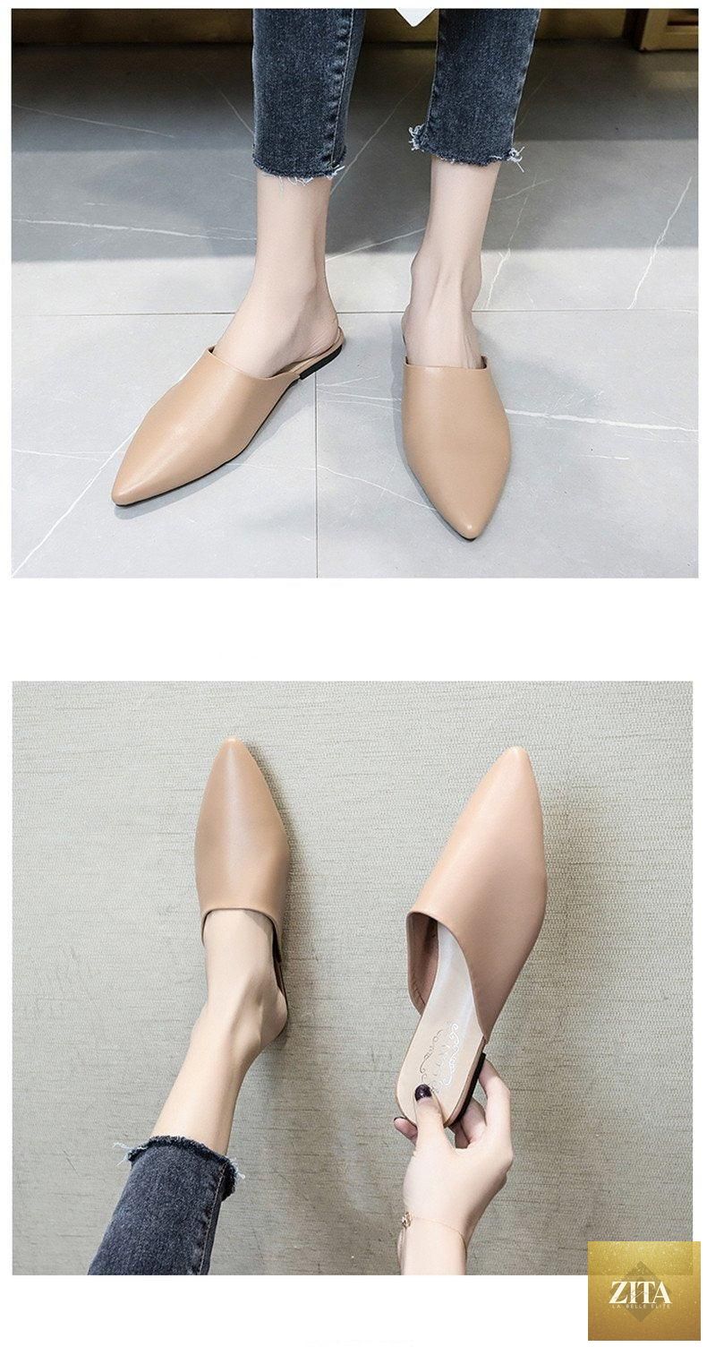 Stevvex summer elegant ladies slip-on flats with square heels, high heels, and loafers, featuring elastic for comfort and casual style.
