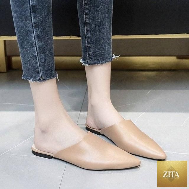 Stevvex summer elegant slip-on women's flats and loafers with square heels, comfortable high heels, and elastic mules in a casual design.
