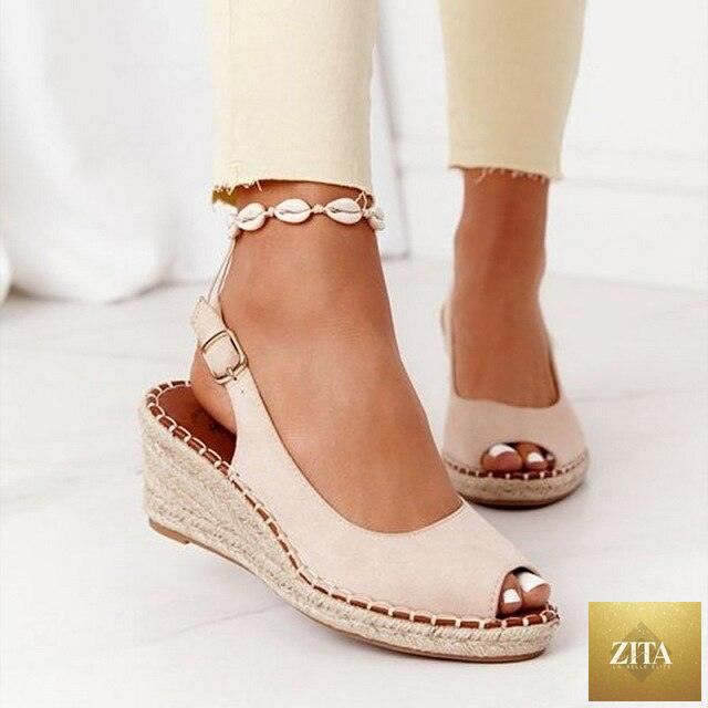 Stevvex women's summer platform sandals with candy colors, open toe, ankle strap, buckle, slip-on style, and espadrille design.