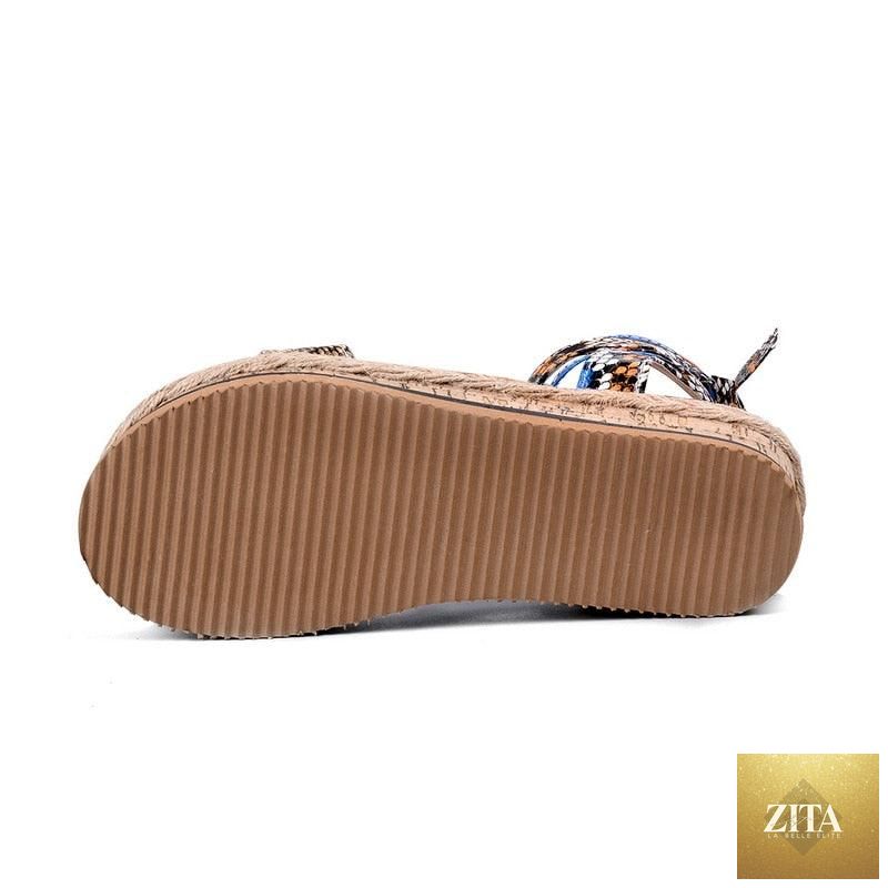Stevvex women’s candy-colored summer platform sandals with open toe, ankle strap, buckle, and espadrille style.