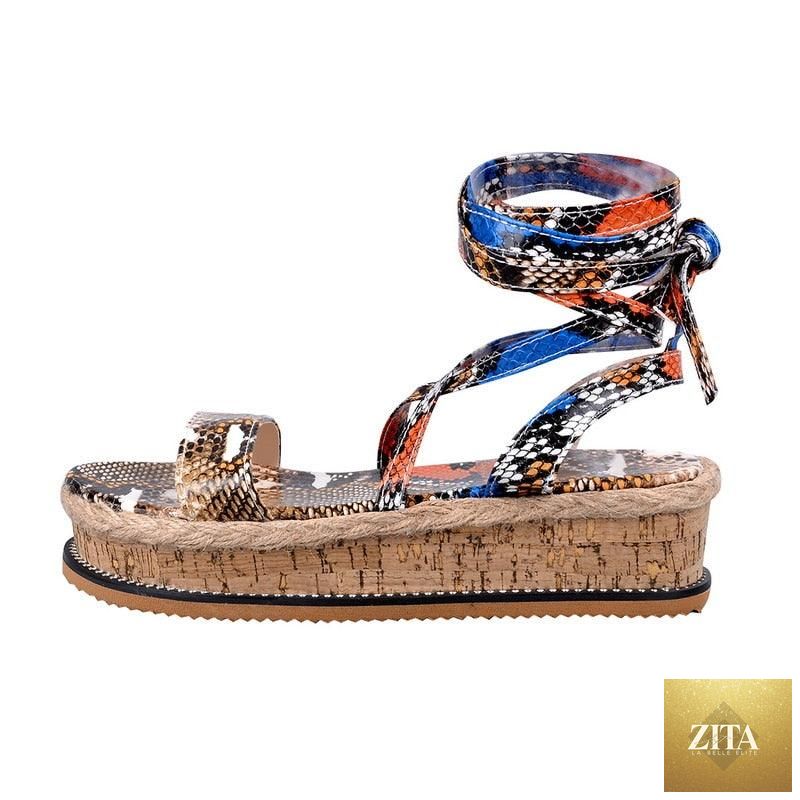 Stevvex women's summer platform sandals in candy colors, open toe, slip-on espadrille style with ankle buckle strap.