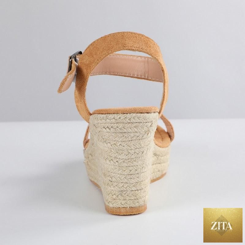 Stevvex women's summer platform sandals with candy-colored open-toe espadrille design, ankle buckle strap, and high heel.