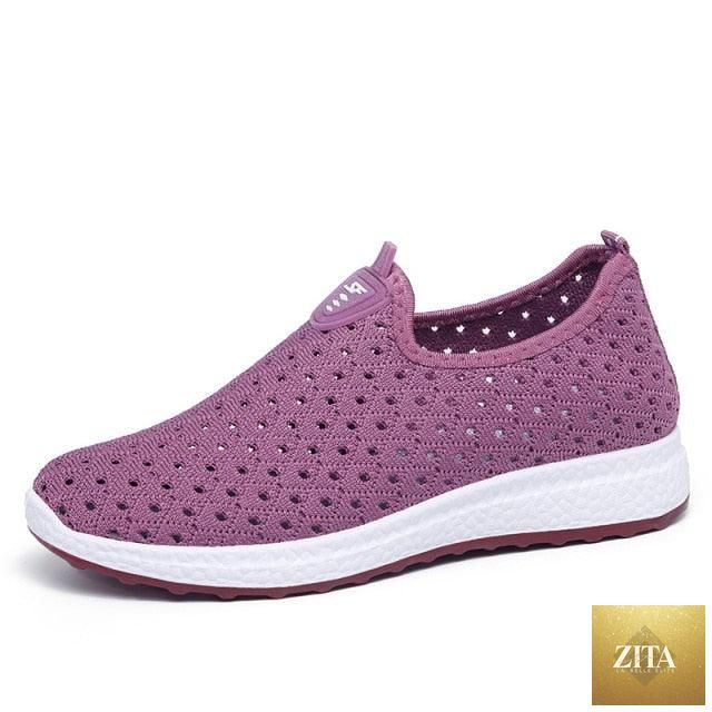 Stevvex women's summer sports espadrilles with breathable mesh, slip-on design, lightweight, comfortable walking shoes, non-slip sole.
