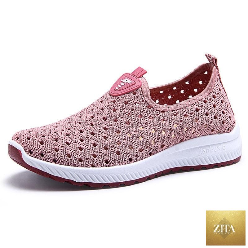 Stevvex women's summer sports espadrilles with breathable mesh, slip-on design, lightweight, non-slip soles, and elegant style.