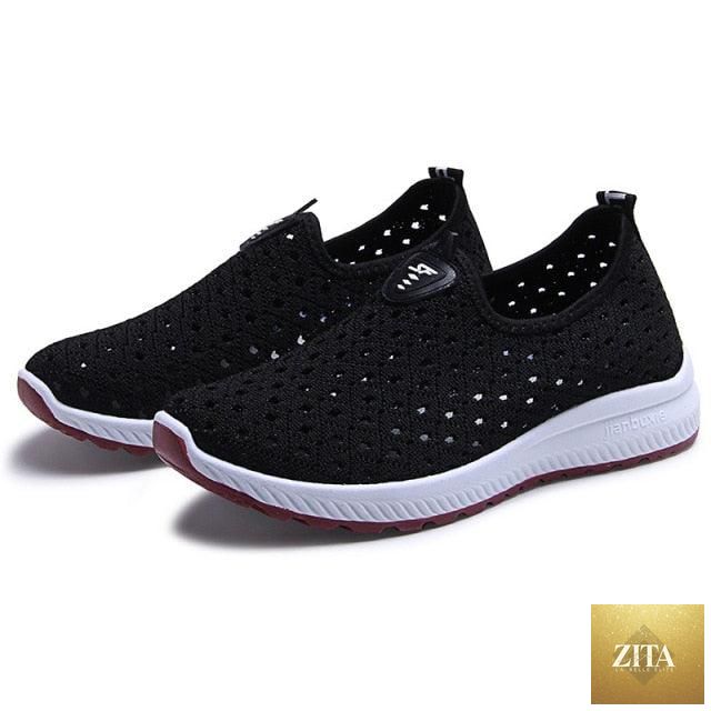 Stevvex summer women's breathable sports espadrilles with slip-on design, lightweight mesh sneakers for comfortable walking.