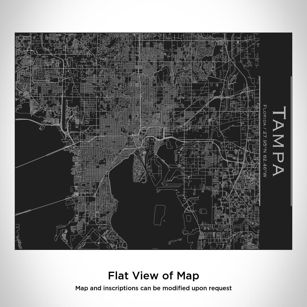 Tampa - Florida Map Bottle with Bamboo Top in Matte Black Cyan Castor