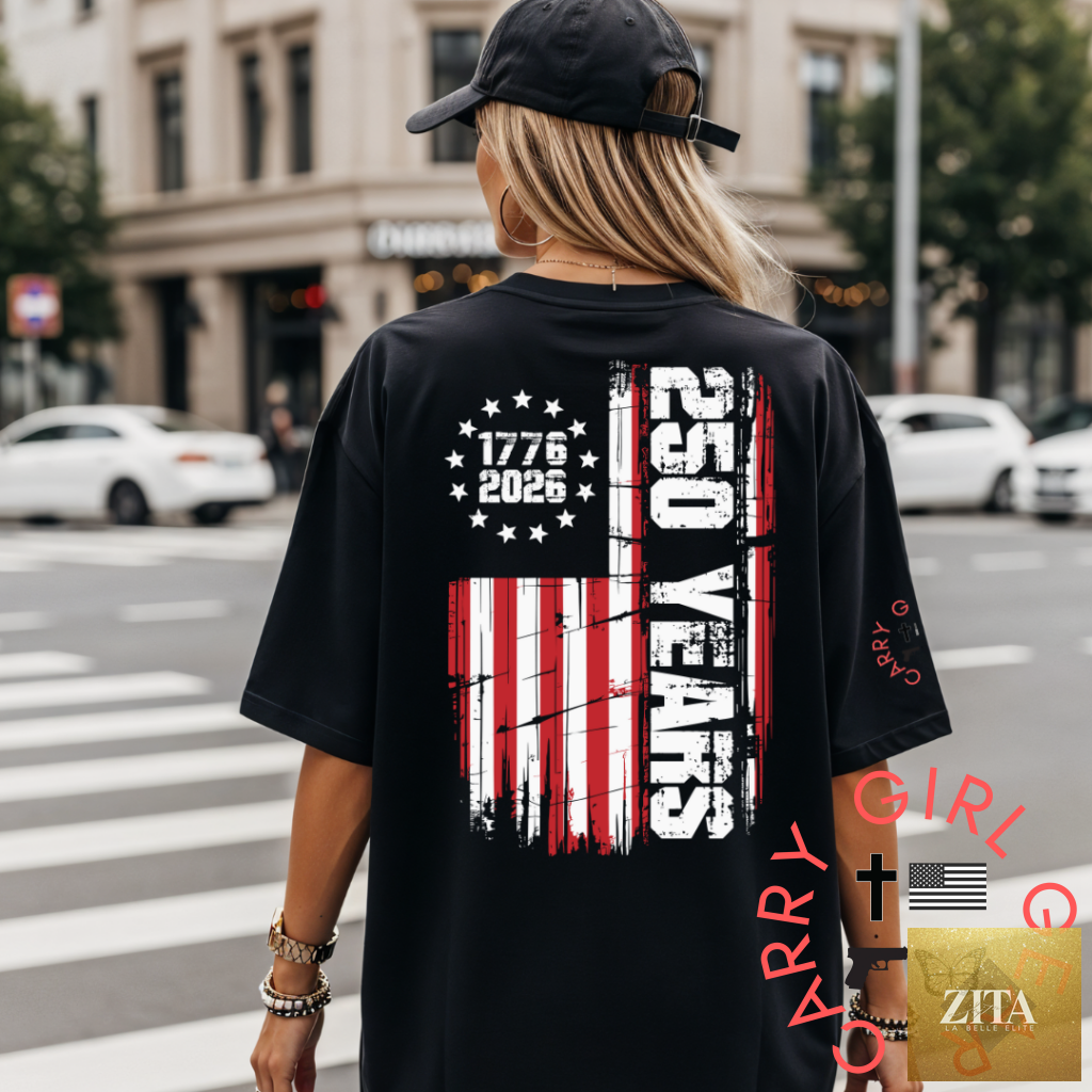 Carry Girl Gear THE 250 TEE, a black CGG PERFECT TEE with a simple design and comfortable fit, shown on a plain background.