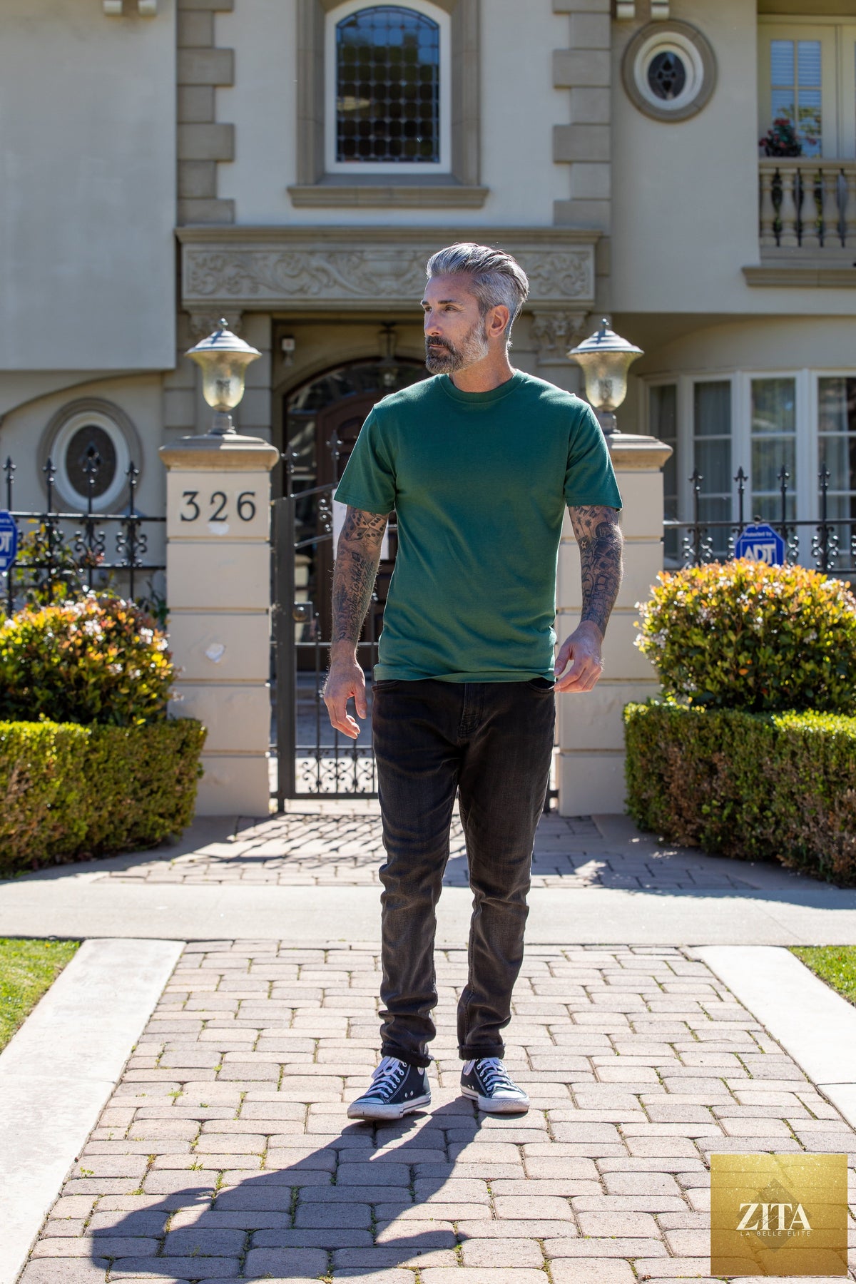 Men's bamboo Viscose organic cotton short sleeve T-shirt by Spun Bamboo, classic cut, soft fabric, casual men's t-shirt.