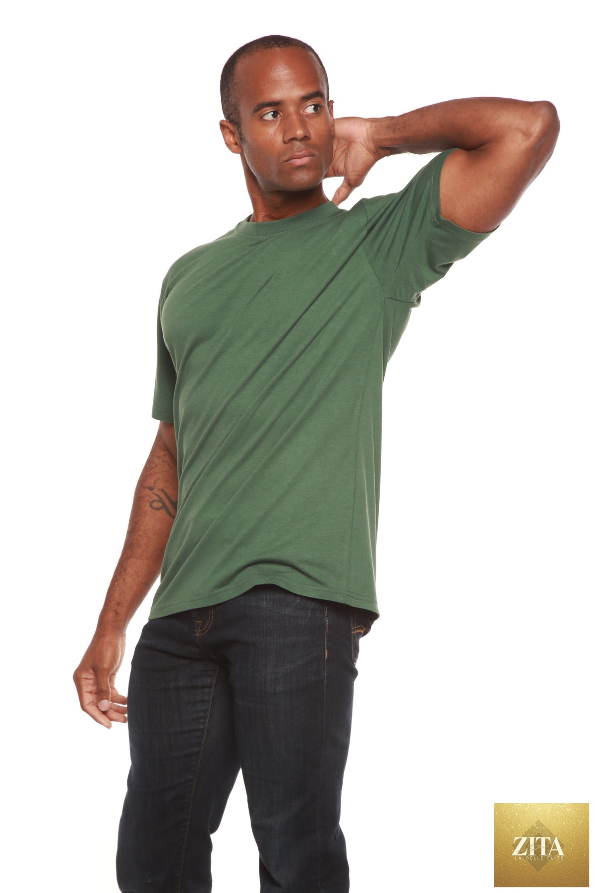 Spun Bamboo men's short sleeve T-shirt made of bamboo viscose and organic cotton, classic cut, soft and breathable fabric.