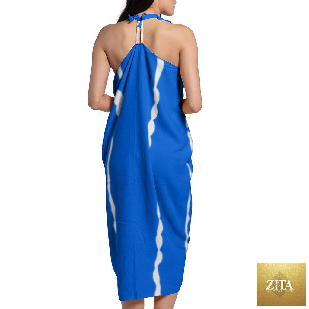 Women’s tie-dye Turkish cotton kimono cover-up tunic, quick-dry bamboo blend dress for summer swimwear and beachwear fashion.