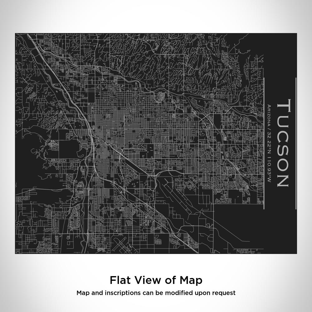 Tucson - Arizona Map Bottle with Bamboo Top in Matte Black Cyan Castor