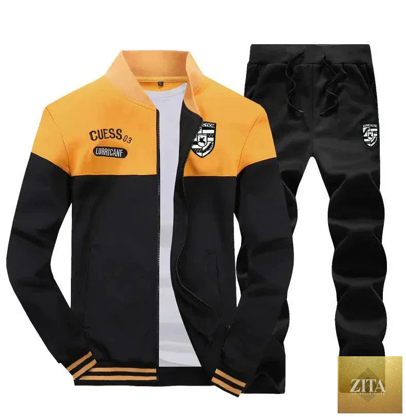 Mandotos men's casual pants and sweater set, comfortable two-piece outfit for everyday wear, featuring relaxed fit and soft fabric.