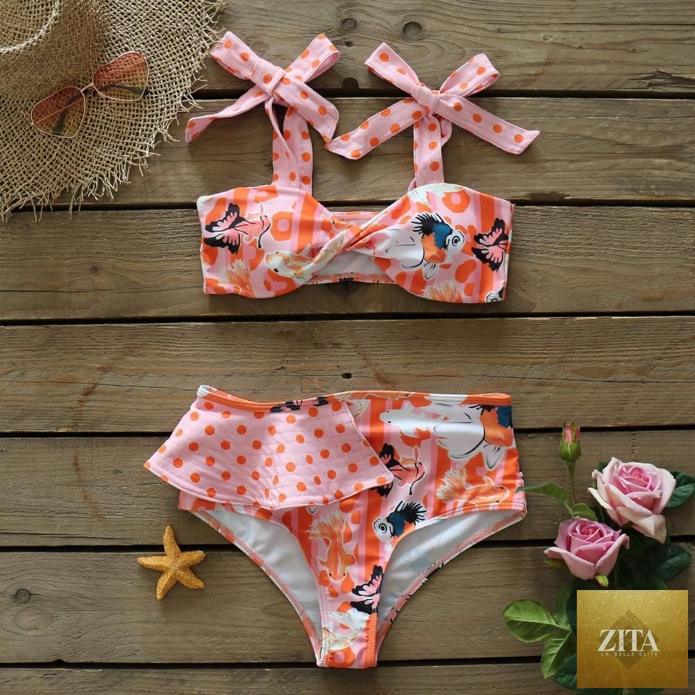 Stevvex two-piece women's push-up padded bra bikini set with ruffles, low-rise bandage design, perfect for beachwear and swimming.