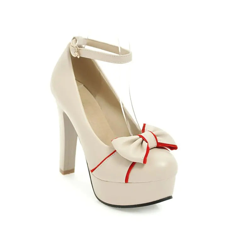 Women’s waterproof chunky heels with strap, stylish women’s shoes by Trendy Attic Store01, featuring a secure ankle strap and sturdy heel