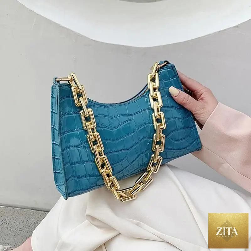 Stevvex luxury square zipper handbag with stylish textured pattern, small size, and elegant design for women.