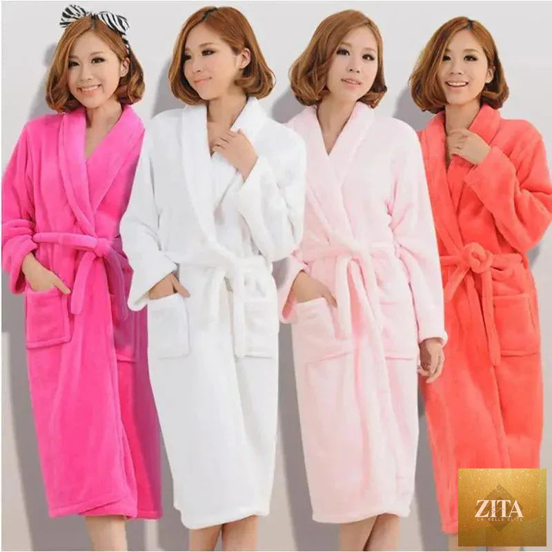 Unisex Stevvex cozy fleece bathrobe, soft and warm sleepwear for men and women, ideal for winter indoor comfort.