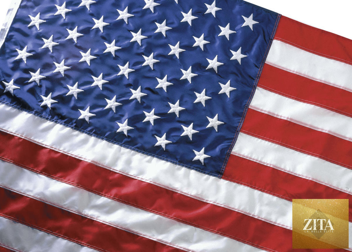 U.S. Endura-Nylon Flag showcasing vibrant colors and durable nylon fabric with detailed stars and stripes.