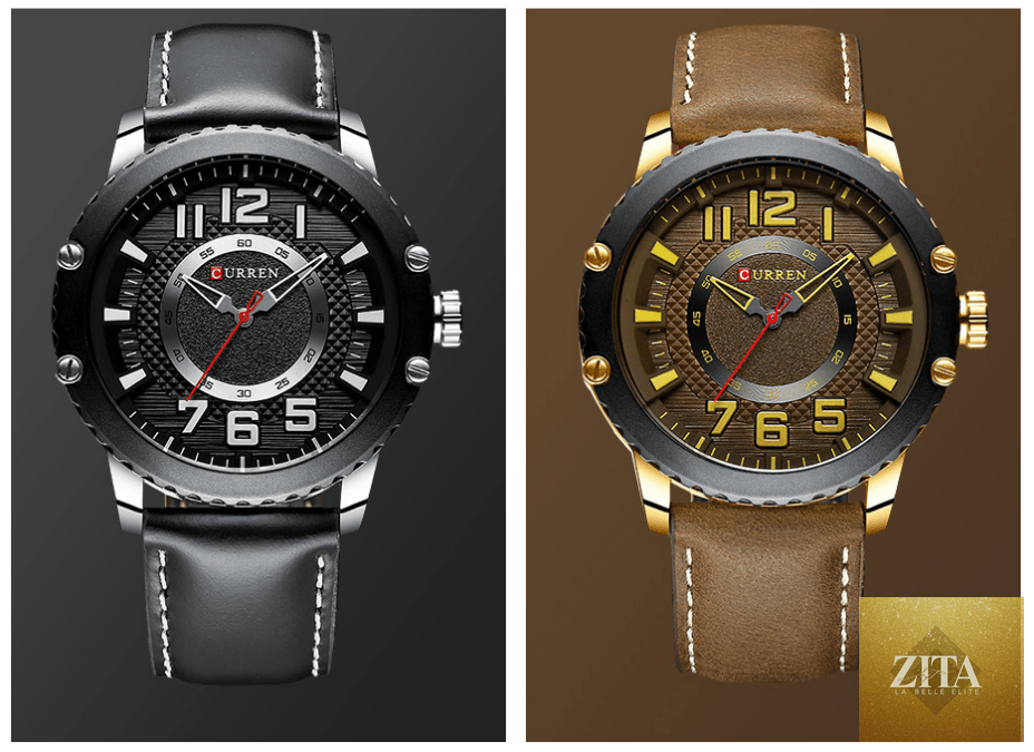 Stevvex men's waterproof sport watch with leather belt, large numbered dial, and unique design for active or casual wear.