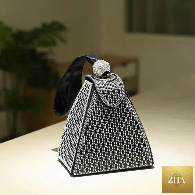 Elegant luxury diamond clutch bag for women, evening purse with sparkling embellishments, stylish accessory by Trendy Attic Store01