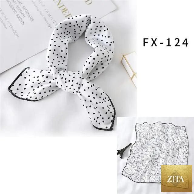 Printed square silk scarf from Stevvex featuring a versatile design, ideal as a neck accessory, hair band, or shawl for women.