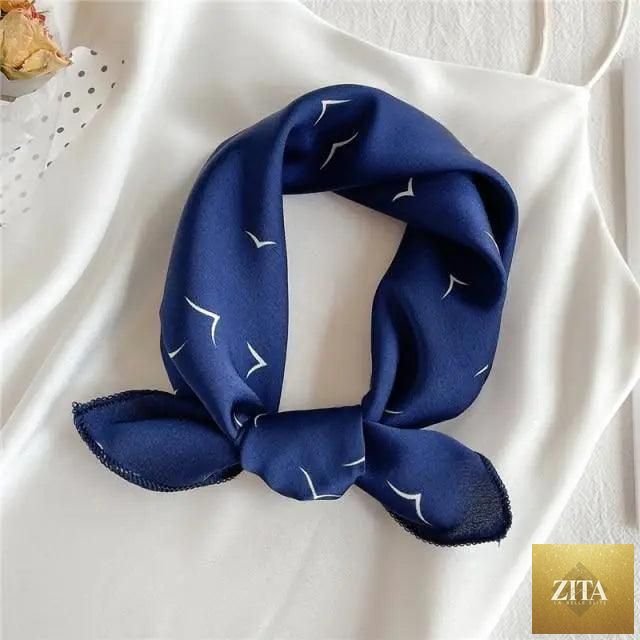 Stevvex square silk scarf with floral print, versatile for neck, hair, or shawl, perfect for women’s fashion accessories.