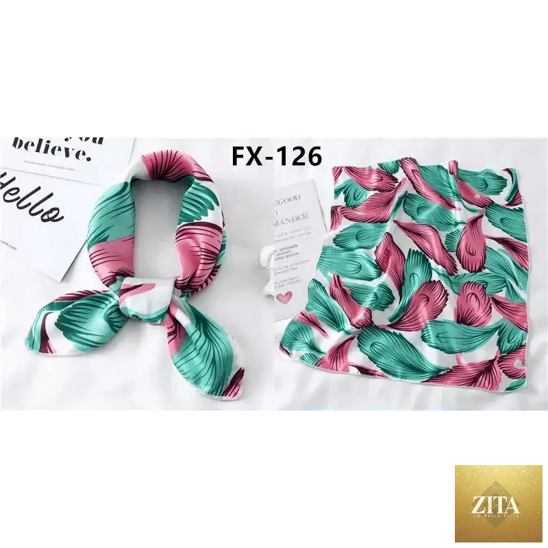 Stevvex square silk scarf featuring a fashionable printed design, perfect as a small neck accessory, hair band, or shawl for women.