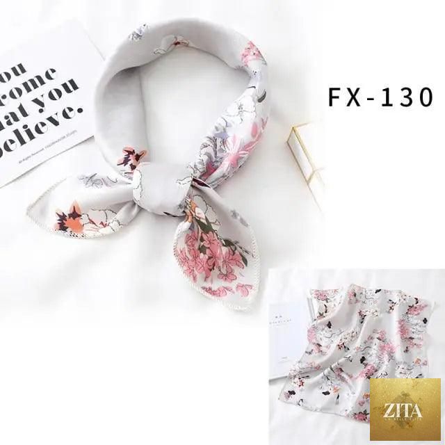 Stevvex square silk scarf for women featuring a fashionable printed design, versatile for neck, hair, or accessory use.