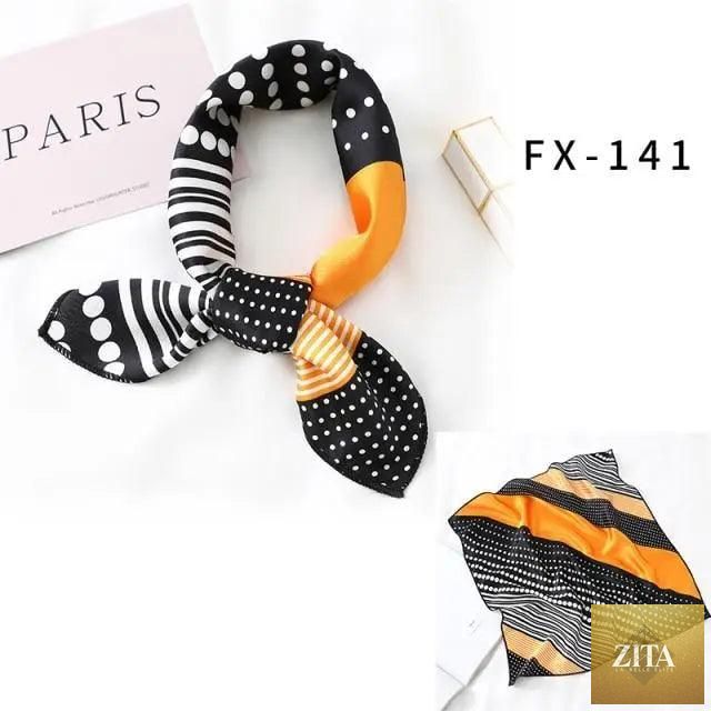 Stevvex square silk scarf for women featuring a fashionable printed design, versatile small neck accessory, ideal as a bandana or shawl.
