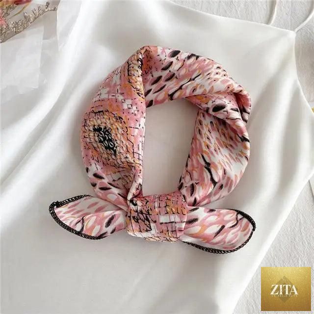 Stevvex square silk scarf for women featuring a fashionable printed design, versatile for neck, hair, or shawl styling.