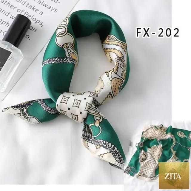 Stevvex square silk scarf with colorful print, versatile for neck, hair, or accessory, perfect for women's fashion and styling.
