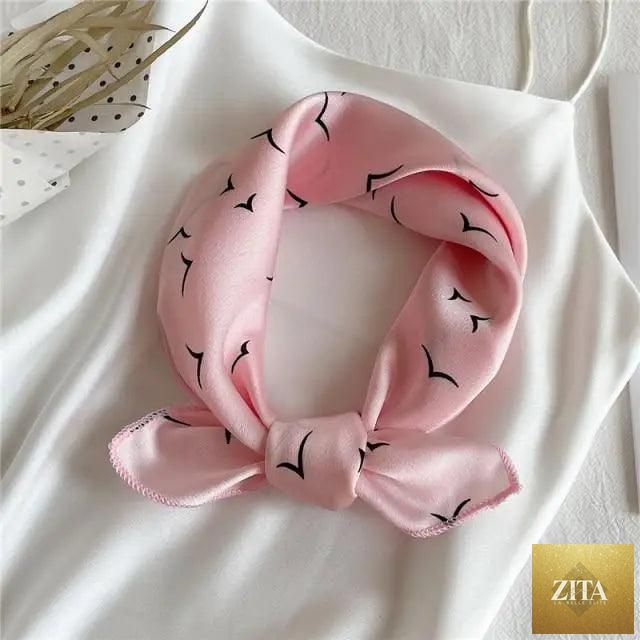 Stevvex square silk scarf for women, printed and versatile, worn as a neck band, hair accessory, or shawl, with stylish design.