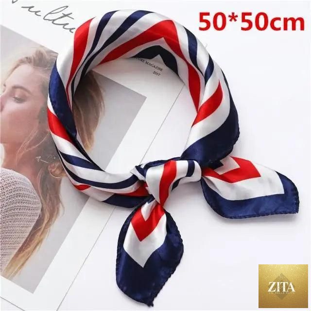 Stevvex square silk scarf featuring a printed design, versatile for neck, hair, or shawl use, ideal for women’s fashion accessories.