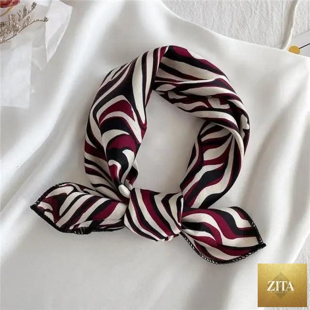 Stevvex square silk scarf for women, printed and versatile, styled as a neck scarf or hair band, lightweight and fashionable.