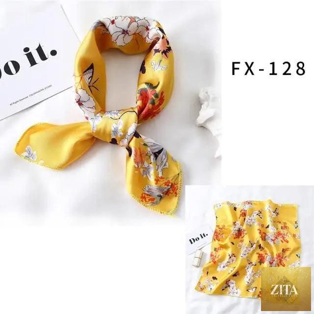 Stevvex square silk scarf for women featuring a colorful printed design, versatile accessory for neck, hair, or shawl styling.